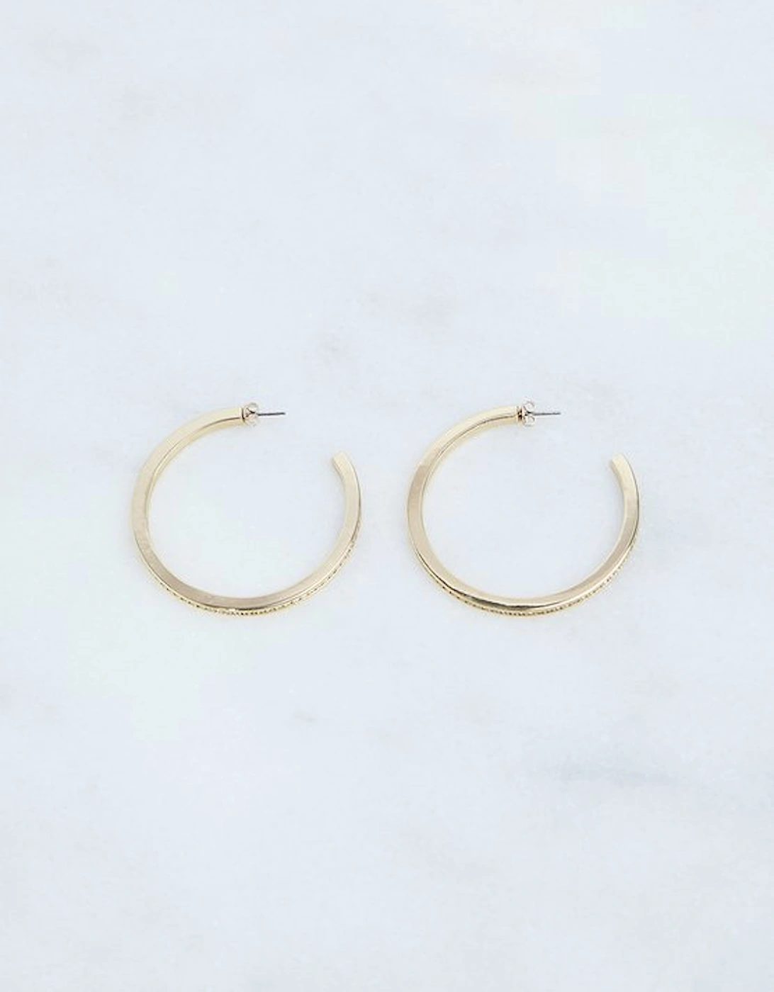 Hand Set European Crystal Large Hoop Earrings