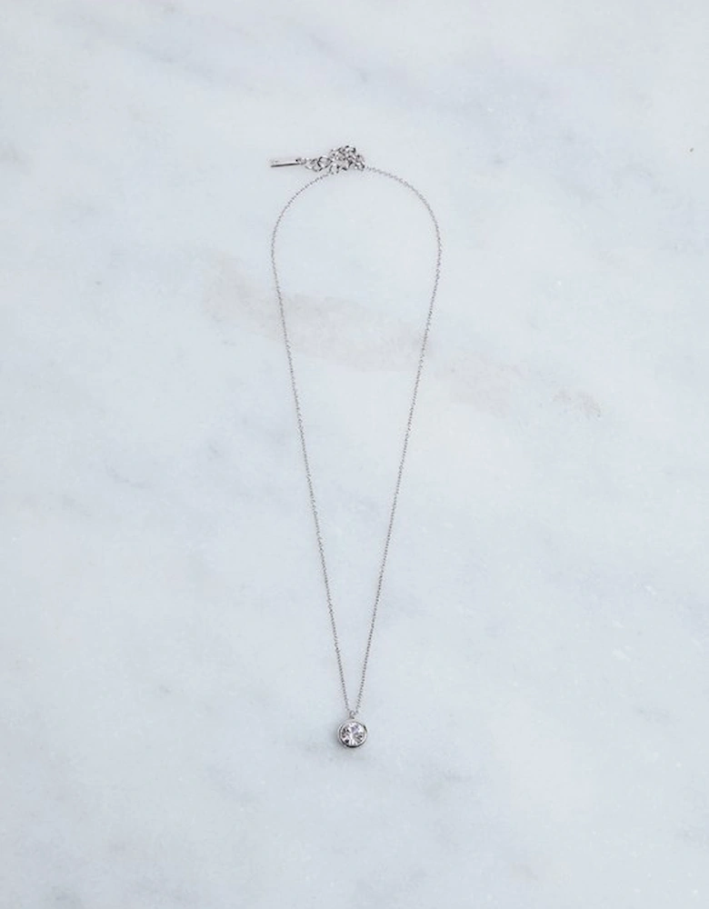 Hand Set European Crystal Solitaire Pendant