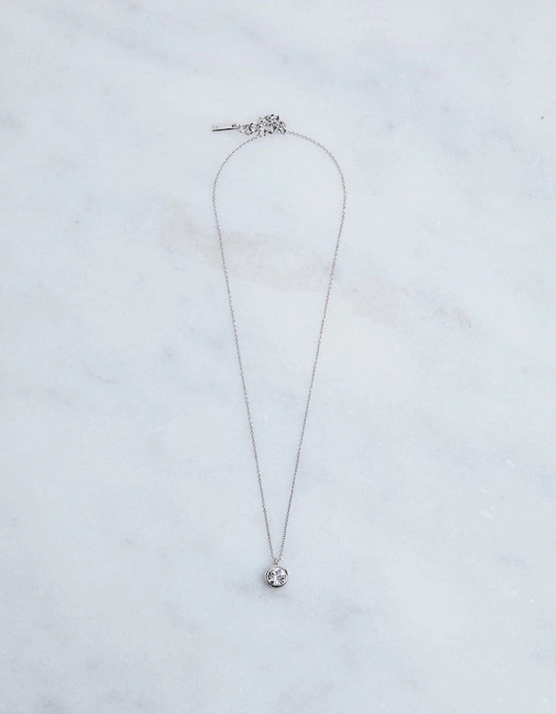 Hand Set European Crystal Solitaire Pendant