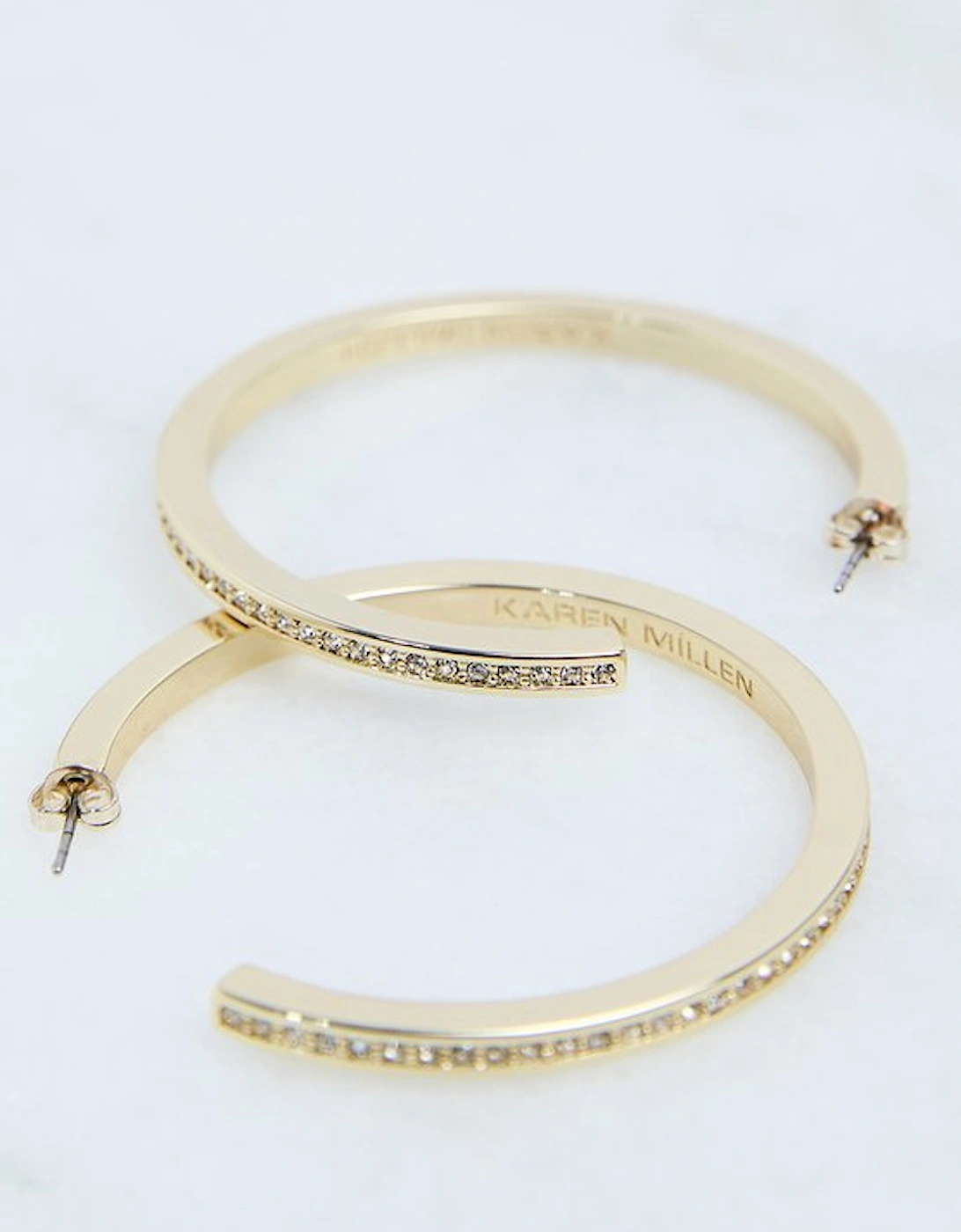 Hand Set European Crystal Large Hoop Earrings