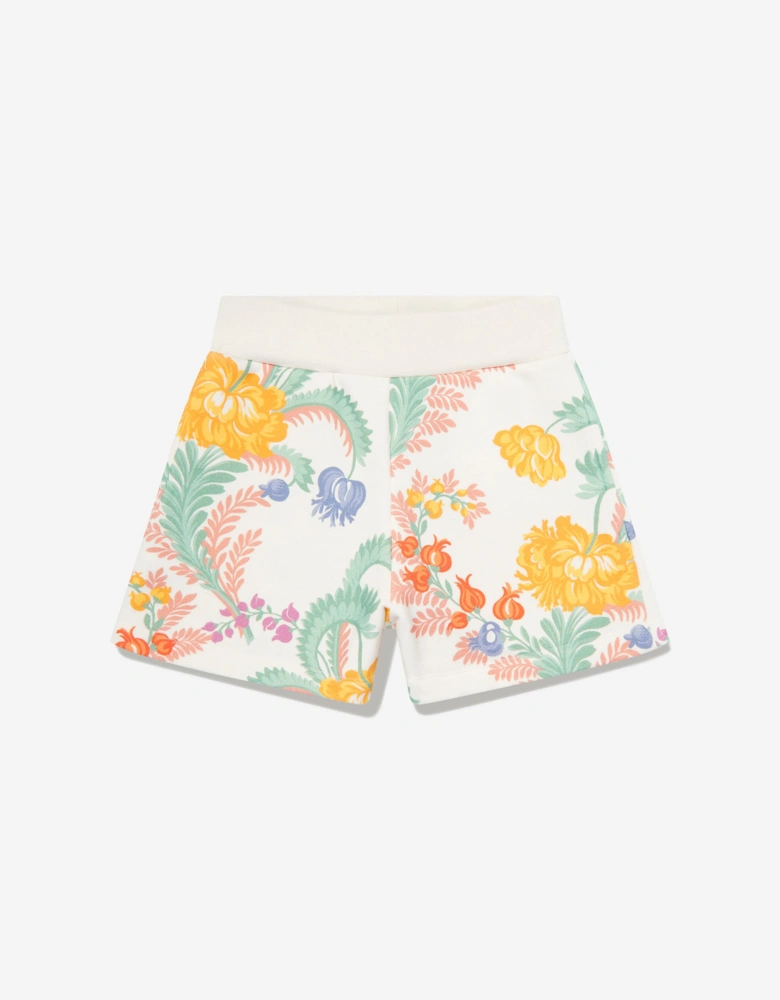 Girls Floral Shorts in Ivory