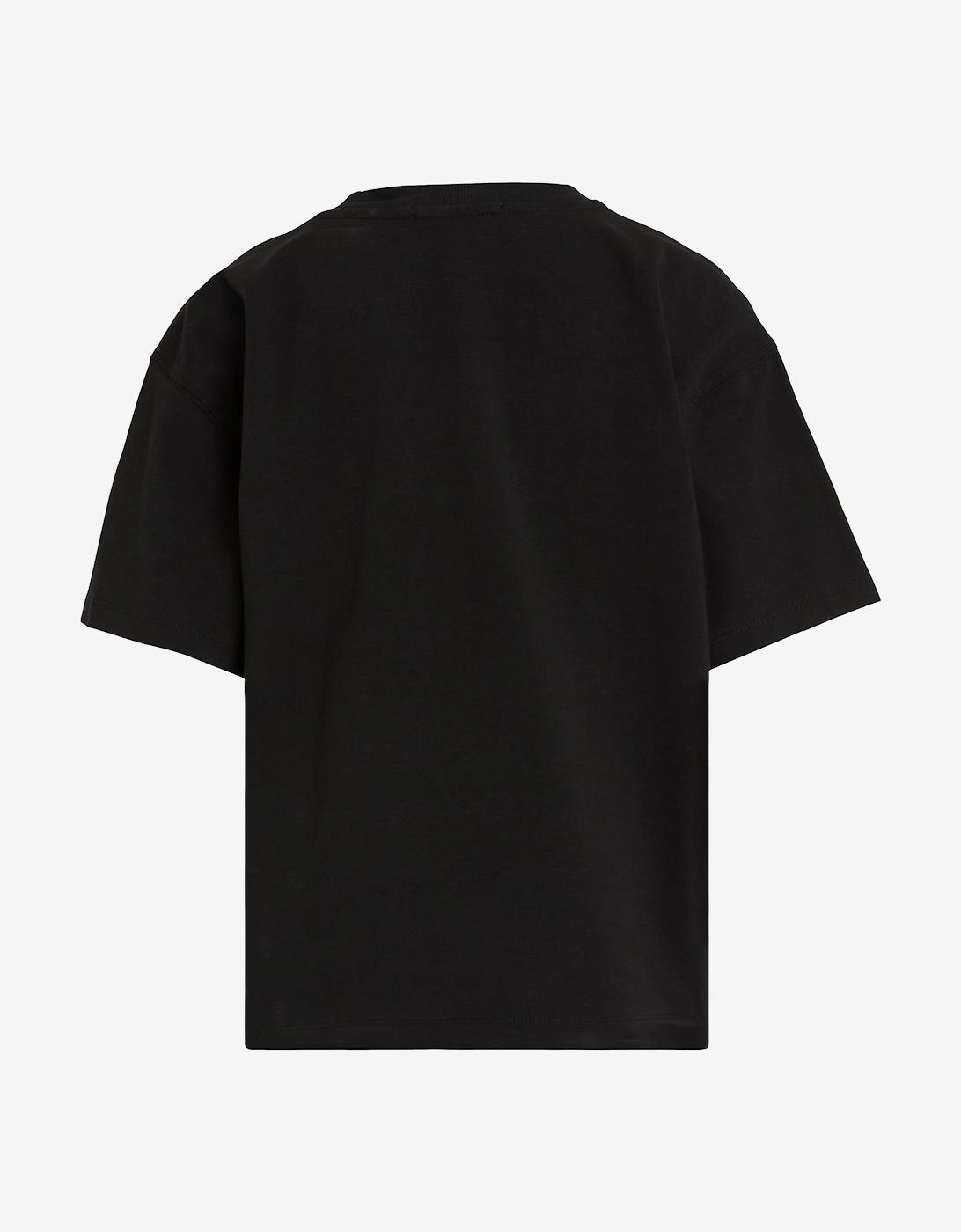 Boys Neck Embroidered Relaxed T-Shirt in Black