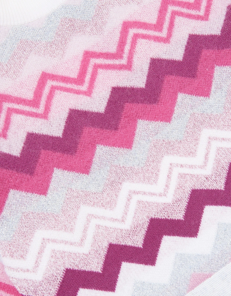Girls Zigzag Cardigan in Pink