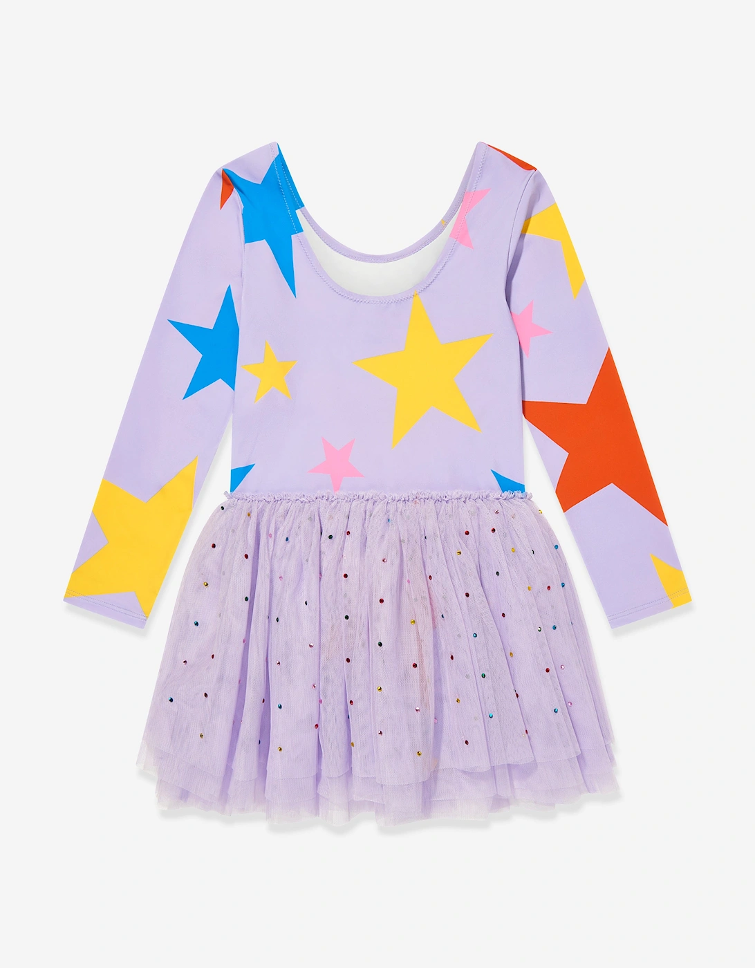 Girls Star Jersey Dress in Purple