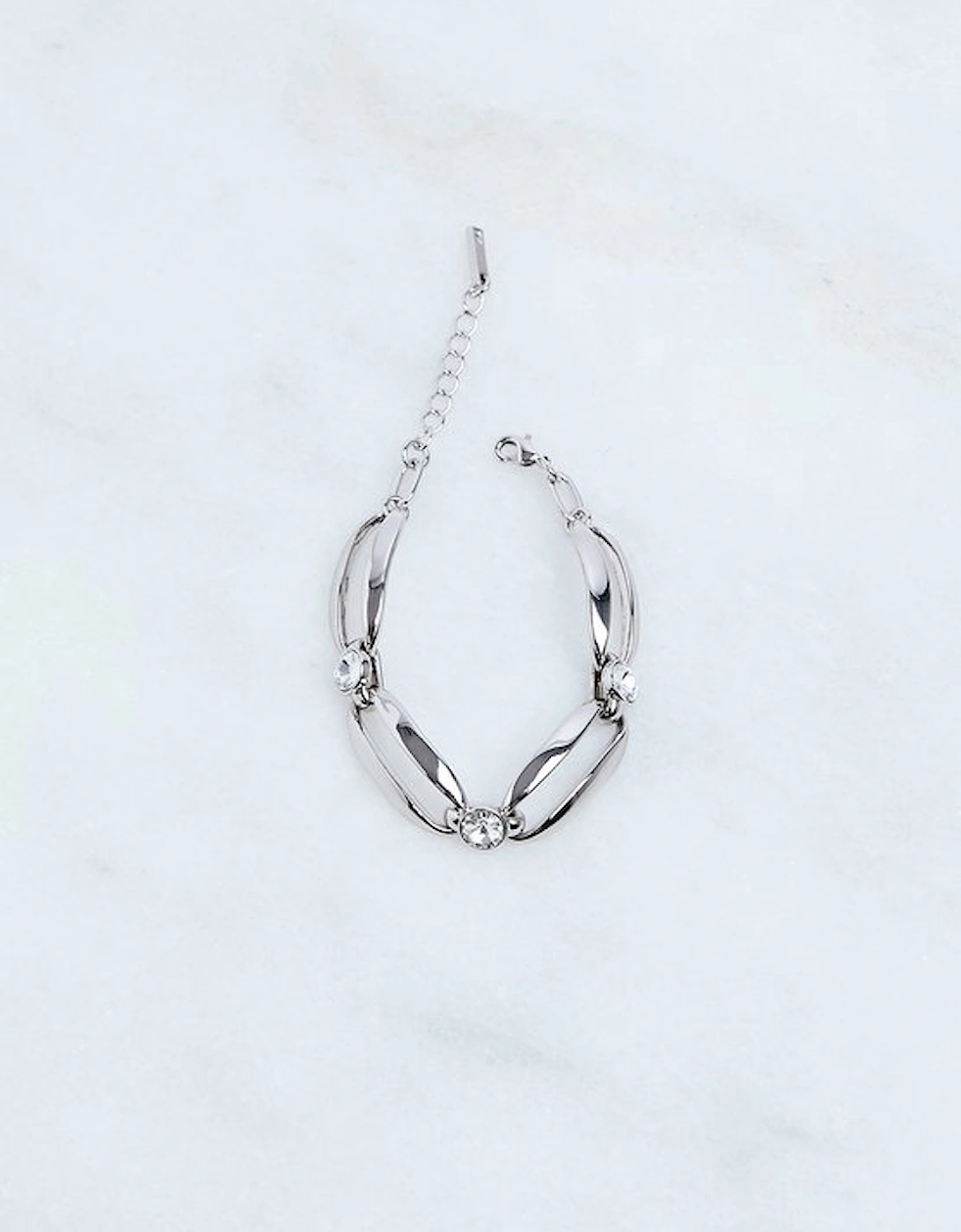 Hand Set European Crystal Ellipse Chain Bracelet