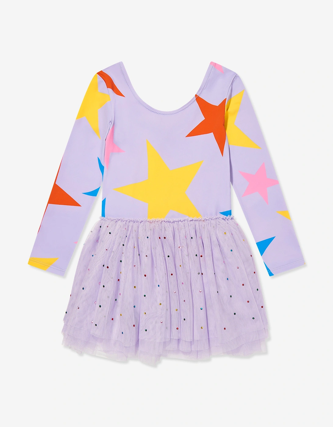 Girls Star Jersey Dress in Purple, 5 of 4