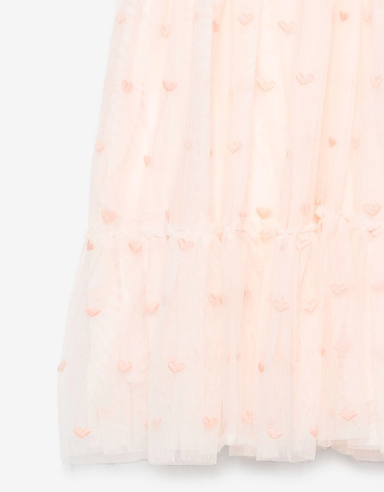 Girls Embroidered Dress in Pink