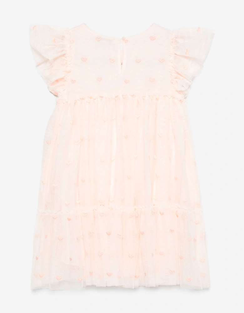 Girls Embroidered Dress in Pink
