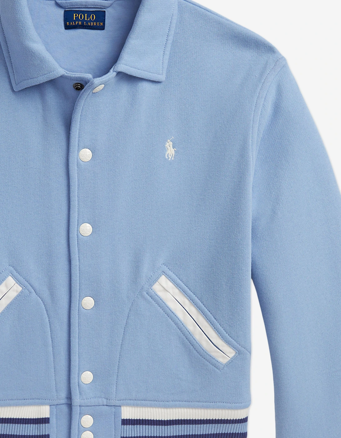 Girls Collared Varsity Jacket in Blue