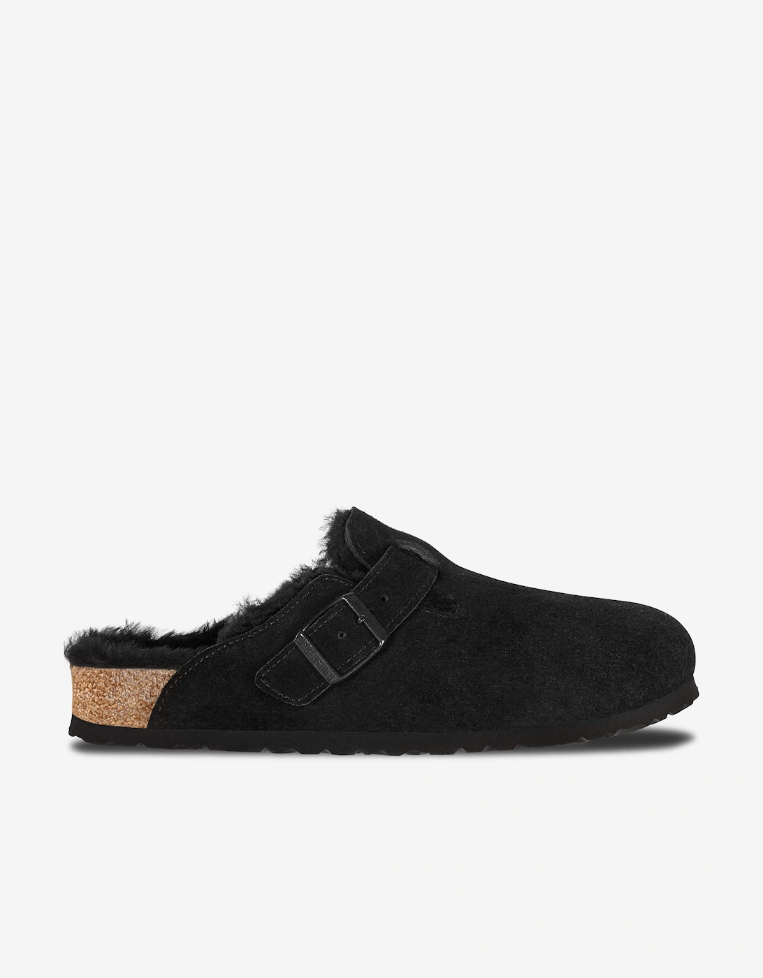 Shearling Suede Clogs in Black, 5 of 4