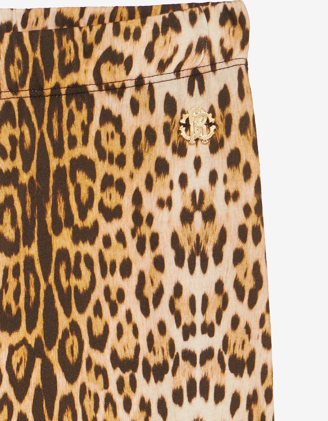 Girls Branded Leggings in Brown