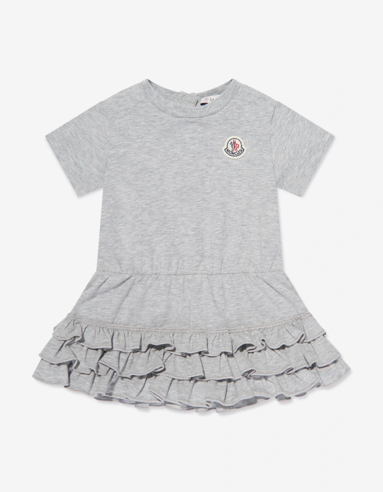 Enfant Baby Girls Frilly T-Shirt Dress in Grey