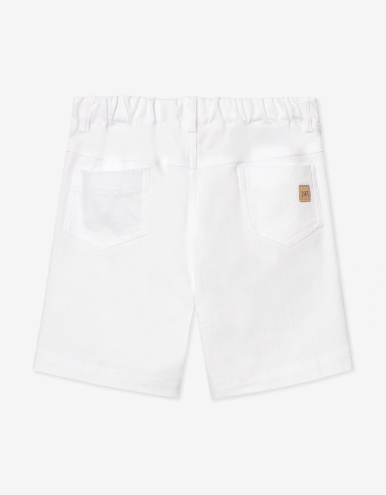 Boys Cotton Shorts in White