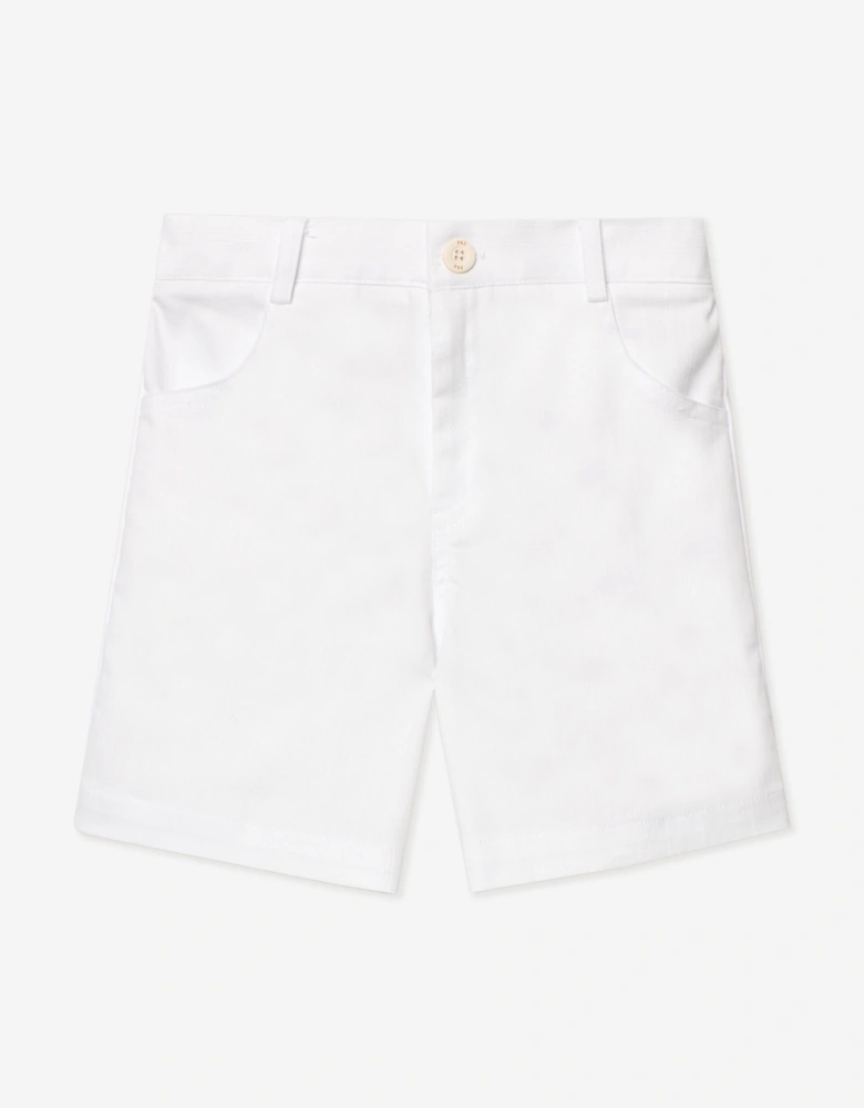 Boys Cotton Shorts in White