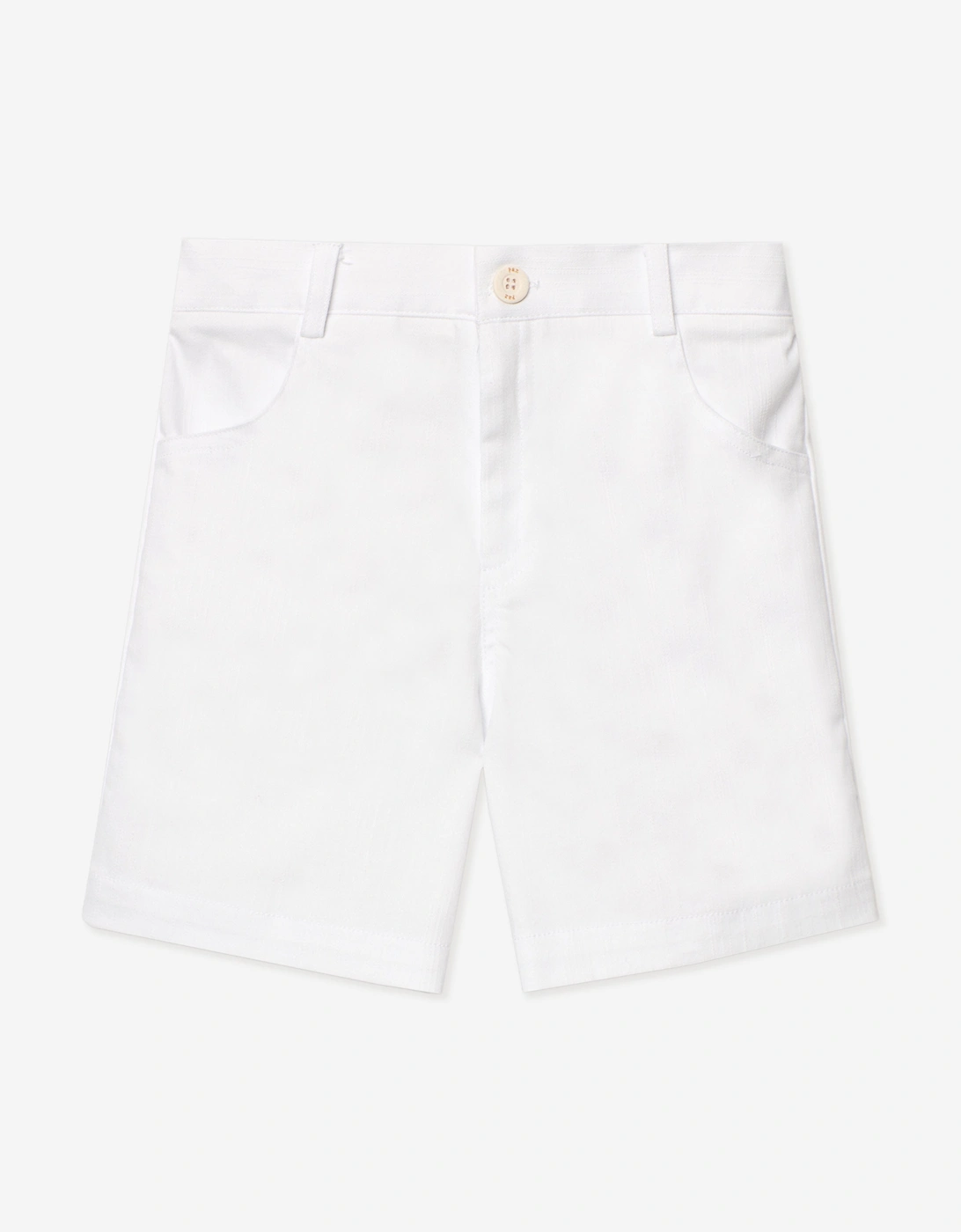 Boys Cotton Shorts in White, 5 of 4