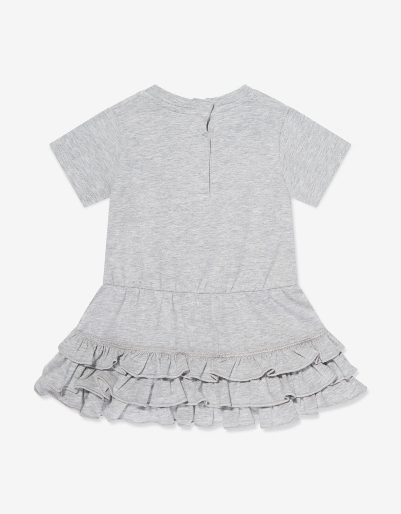 Enfant Baby Girls Frilly T-Shirt Dress in Grey