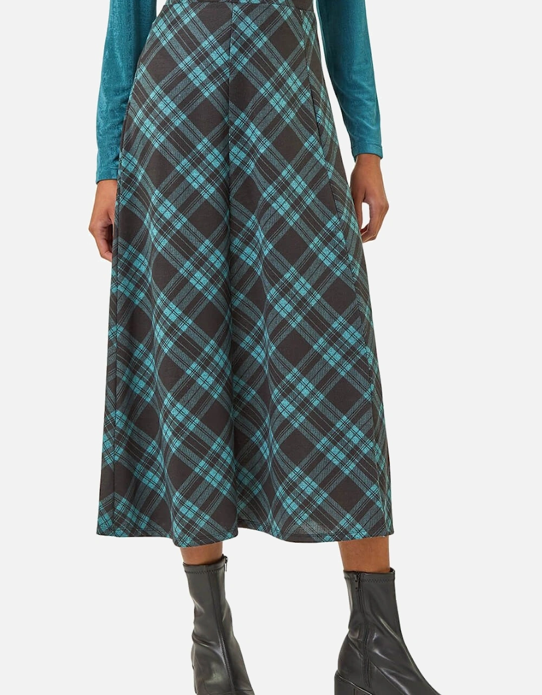 Panelled Check Midi Skirt, 2 of 1