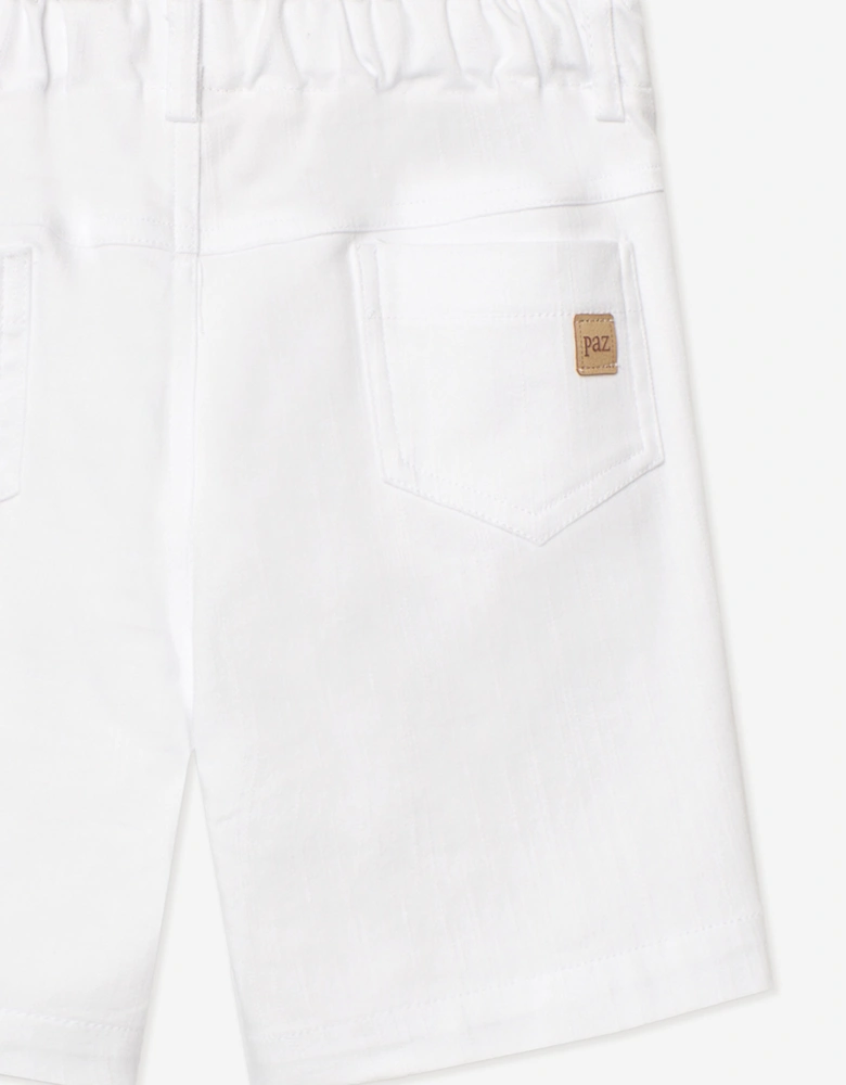 Boys Cotton Shorts in White