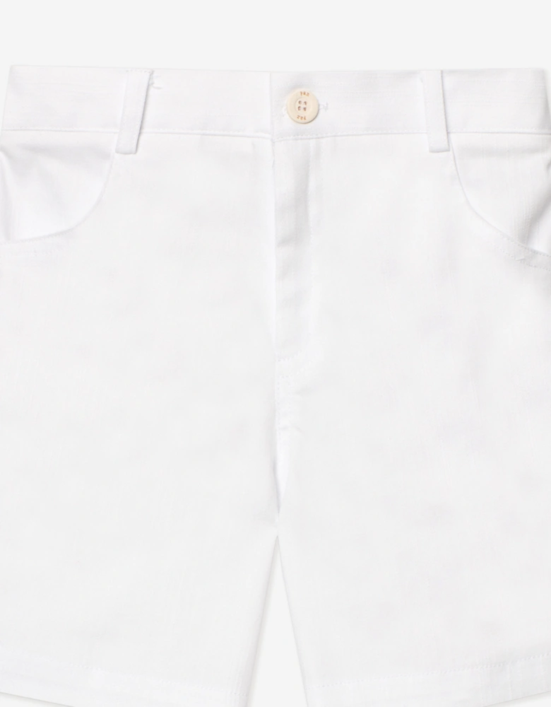 Boys Cotton Shorts in White