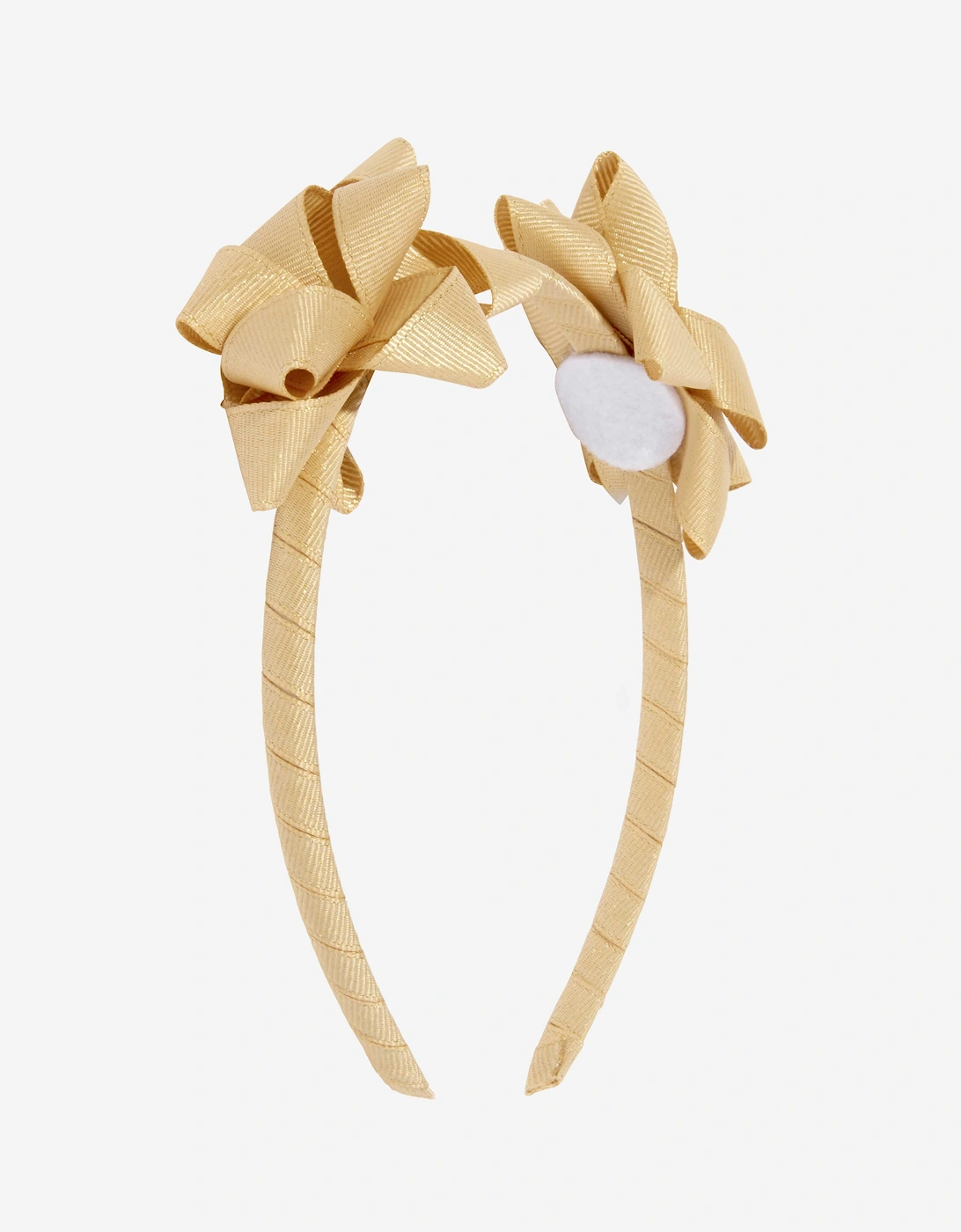 Angels Face Girls Ribbon Bow Headband in Gold, 5 of 4