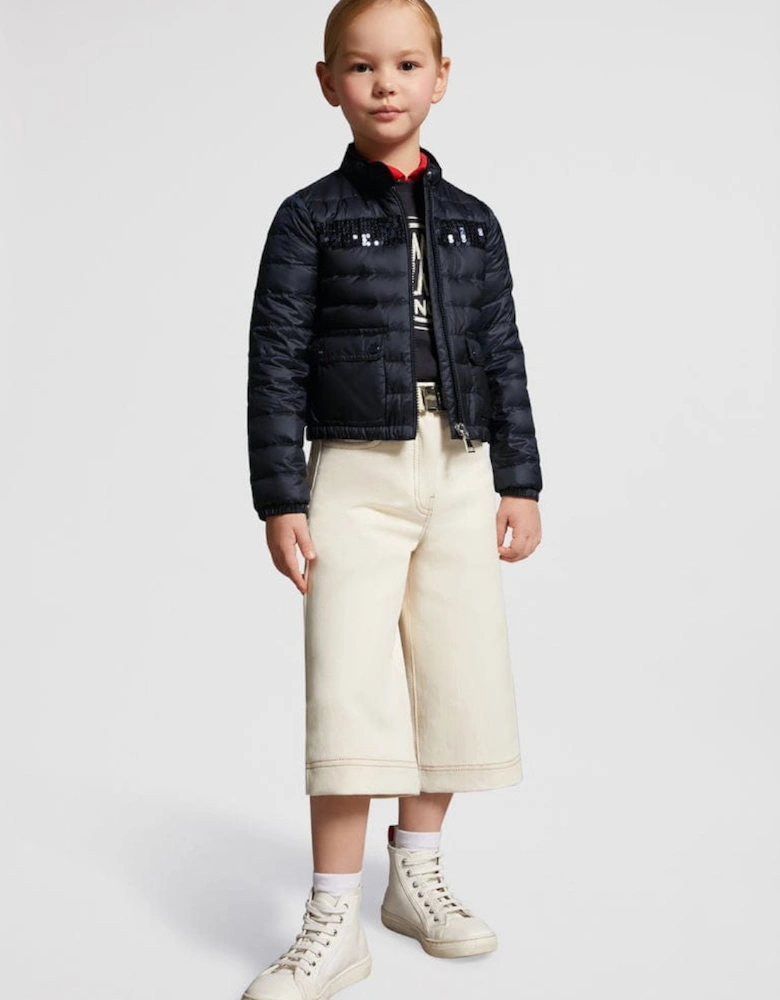 Enfant Girls Down Padded Palans Jacket in Navy