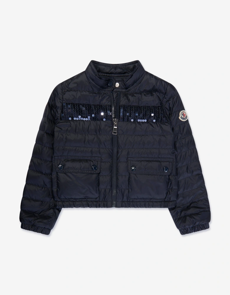 Enfant Girls Down Padded Palans Jacket in Navy