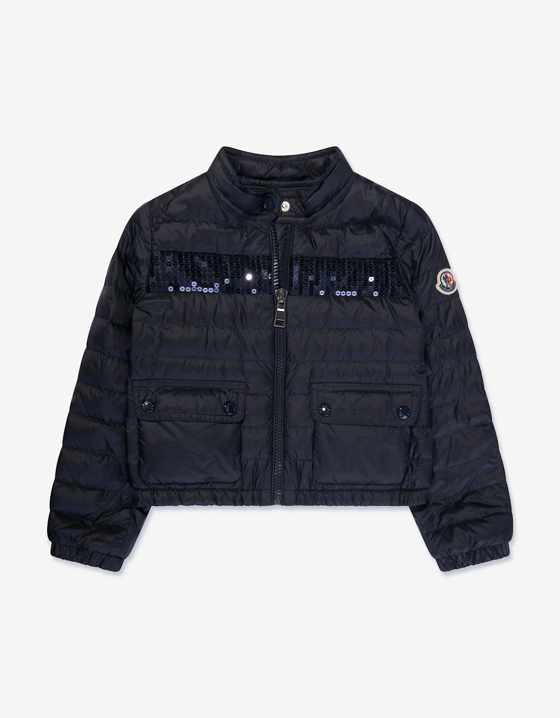 Enfant Girls Down Padded Palans Jacket in Navy, 6 of 5