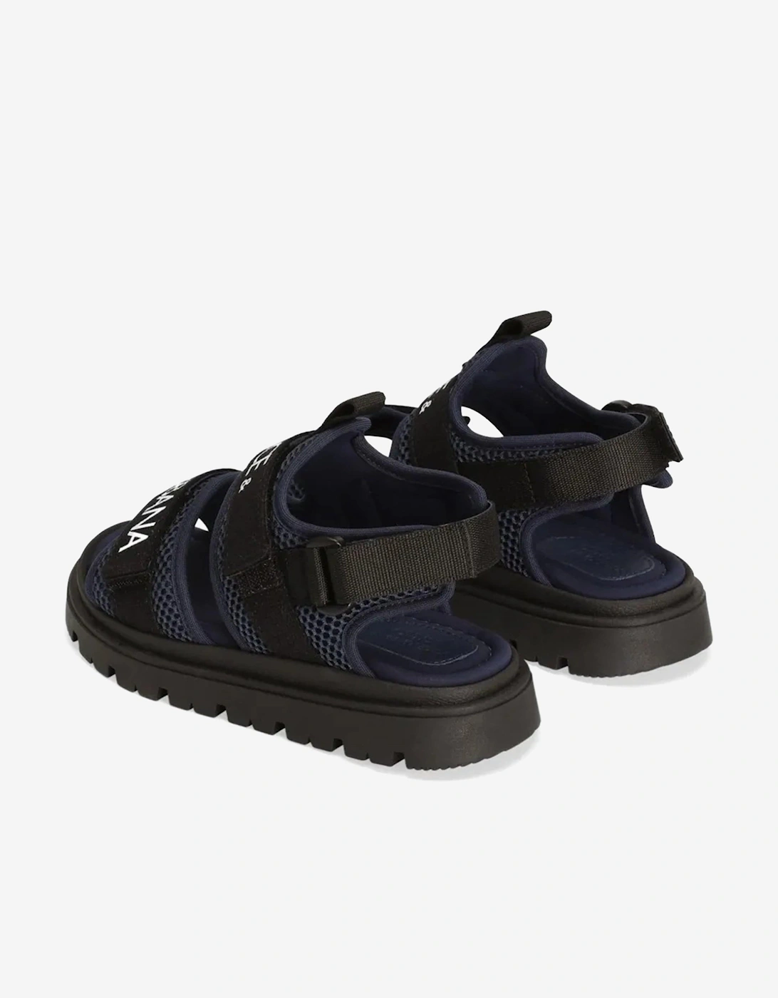 Kids Mesh Logo Tape Sandals in Blue