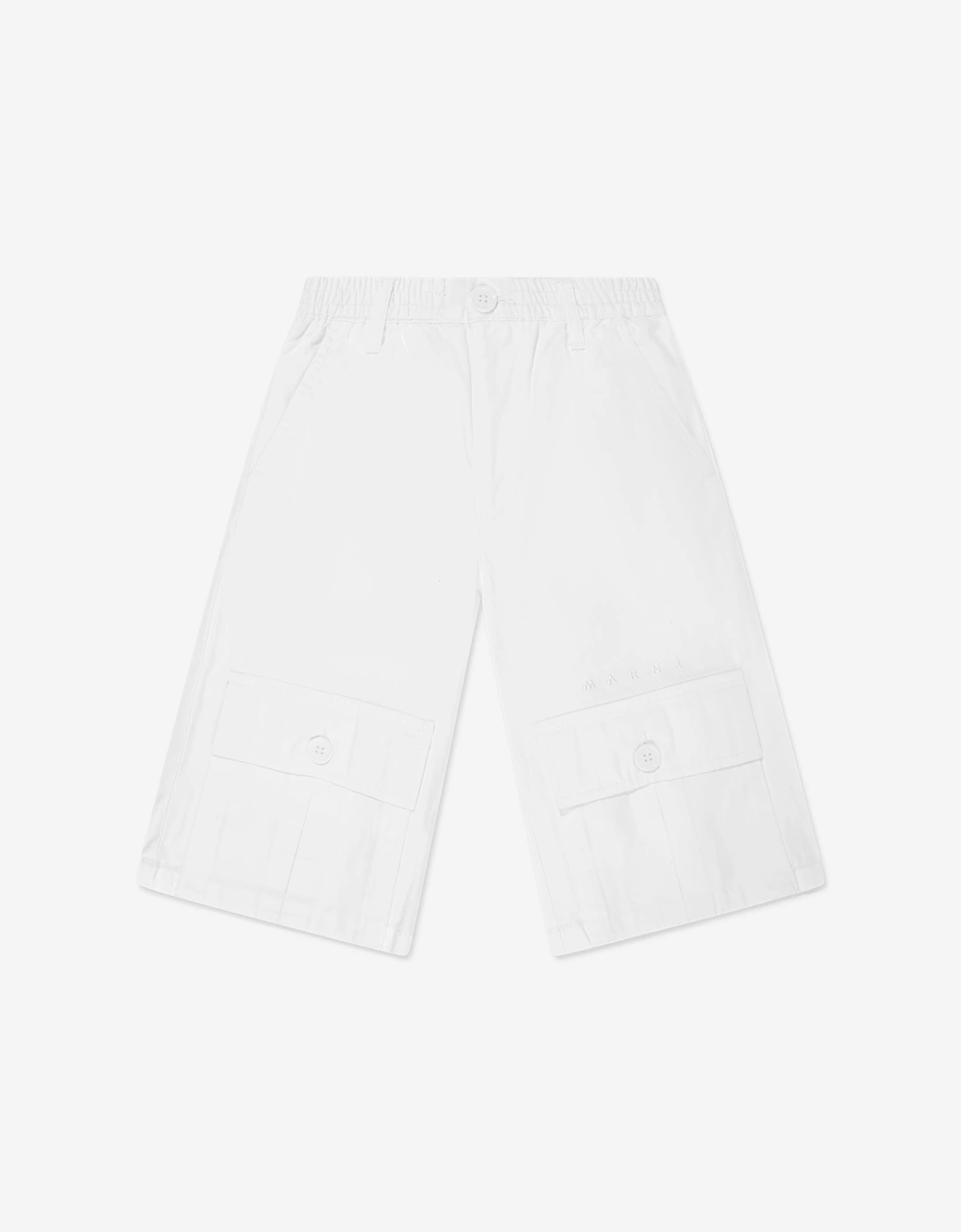 Kids Gabardine Pocket Short Pants in White, 5 of 4