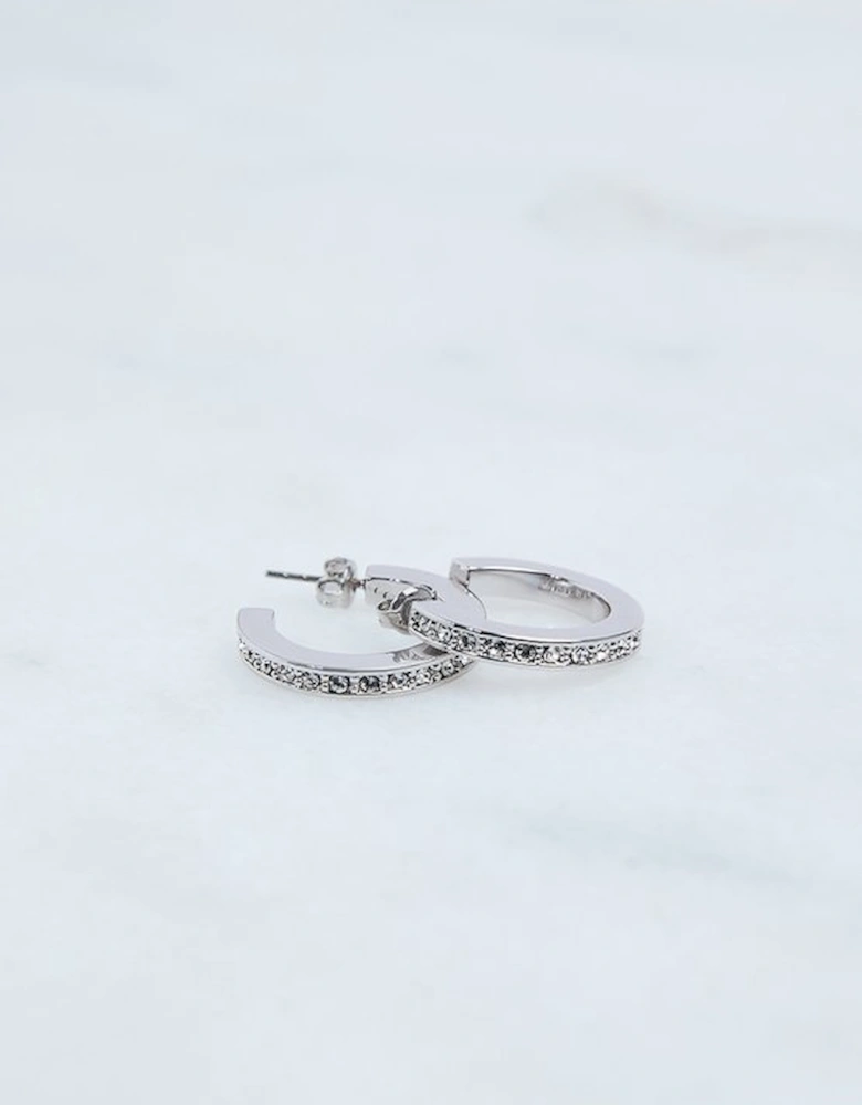 Hand Set European Crystal Small Hoop Earrings