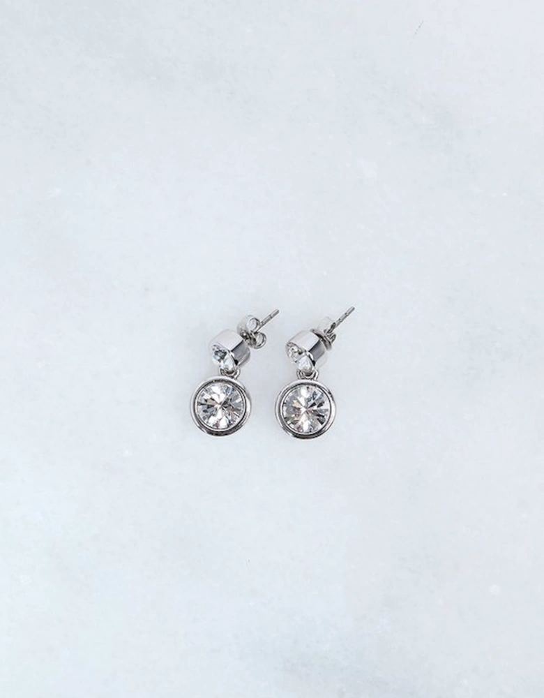 Hand Set European Crystal Solitaire Drop Earrings