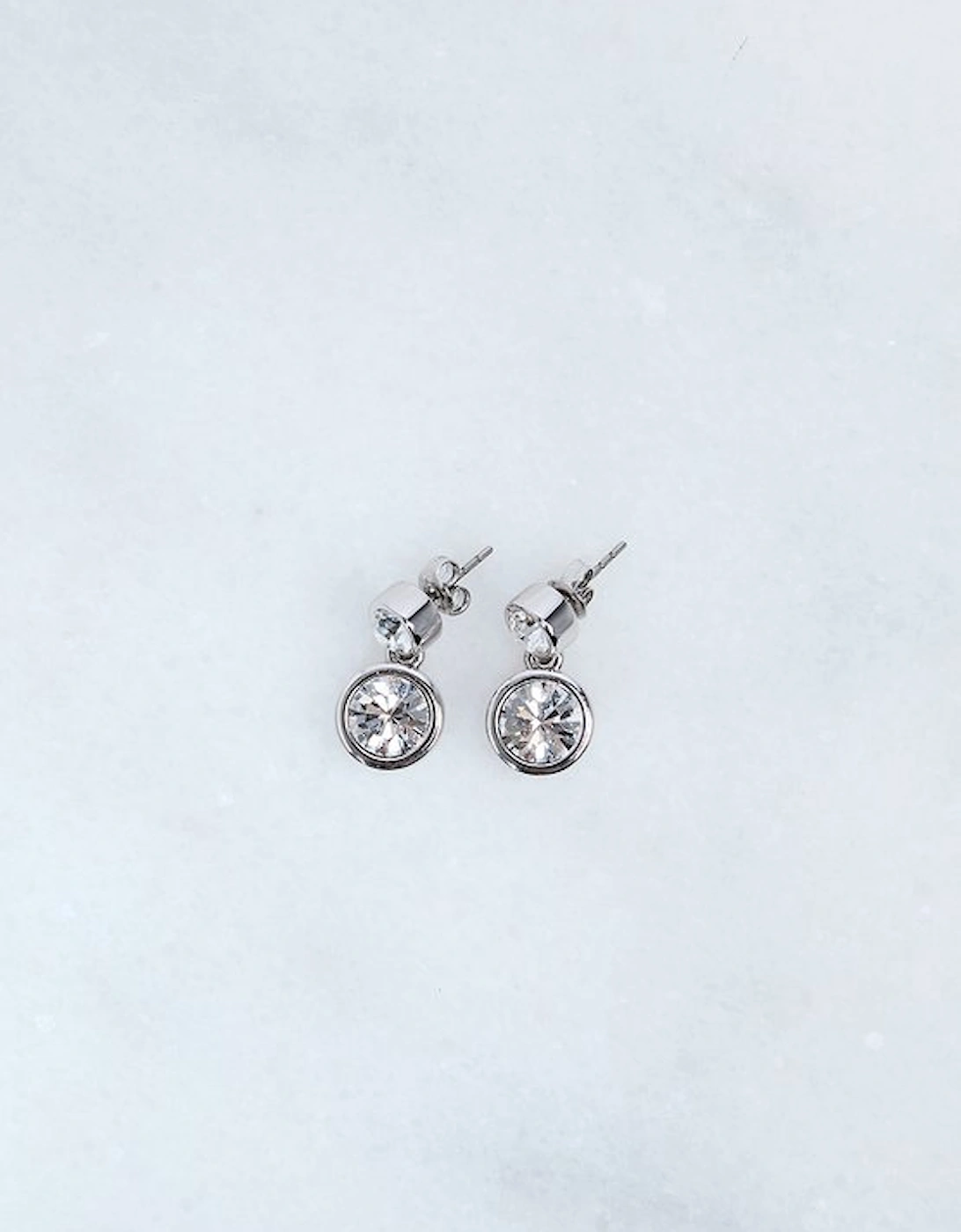 Hand Set European Crystal Solitaire Drop Earrings