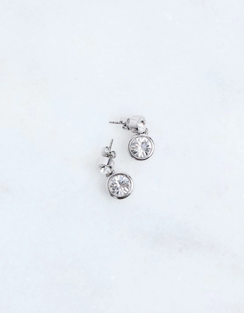 Hand Set European Crystal Solitaire Drop Earrings