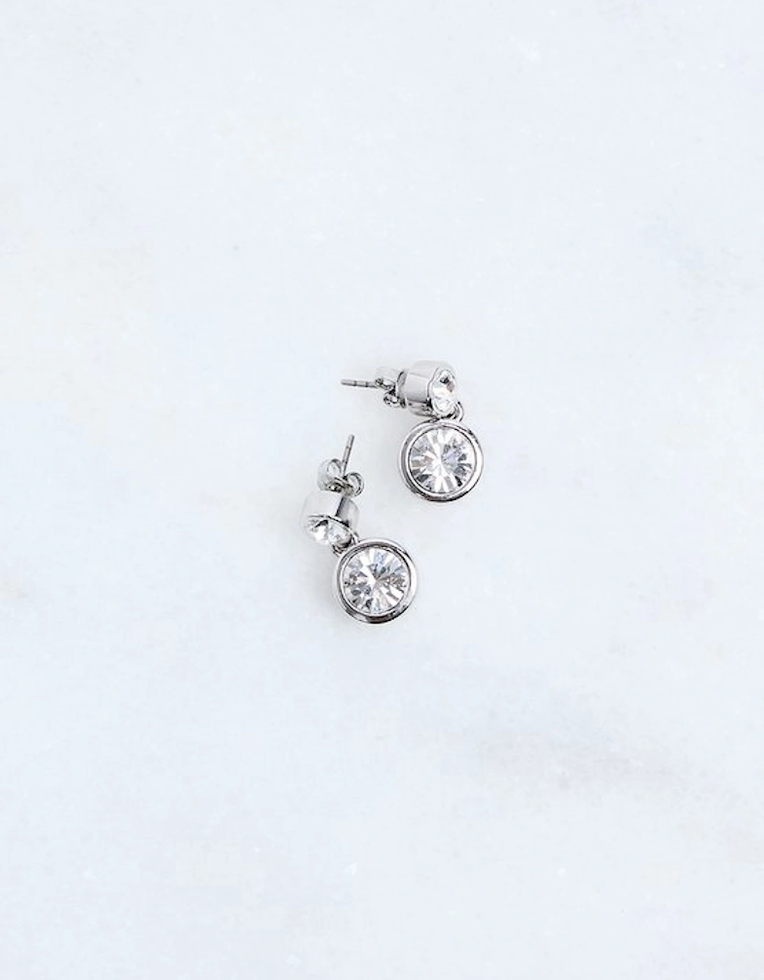 Hand Set European Crystal Solitaire Drop Earrings