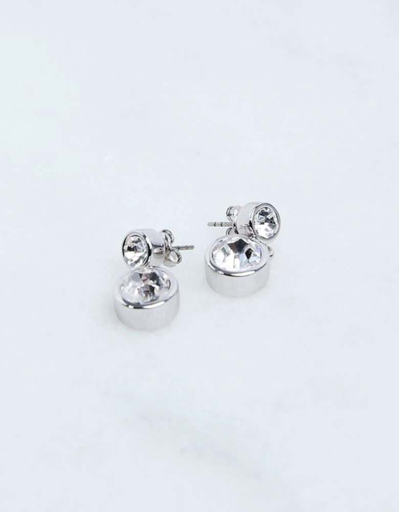 Hand Set European Crystal Solitaire Drop Earrings