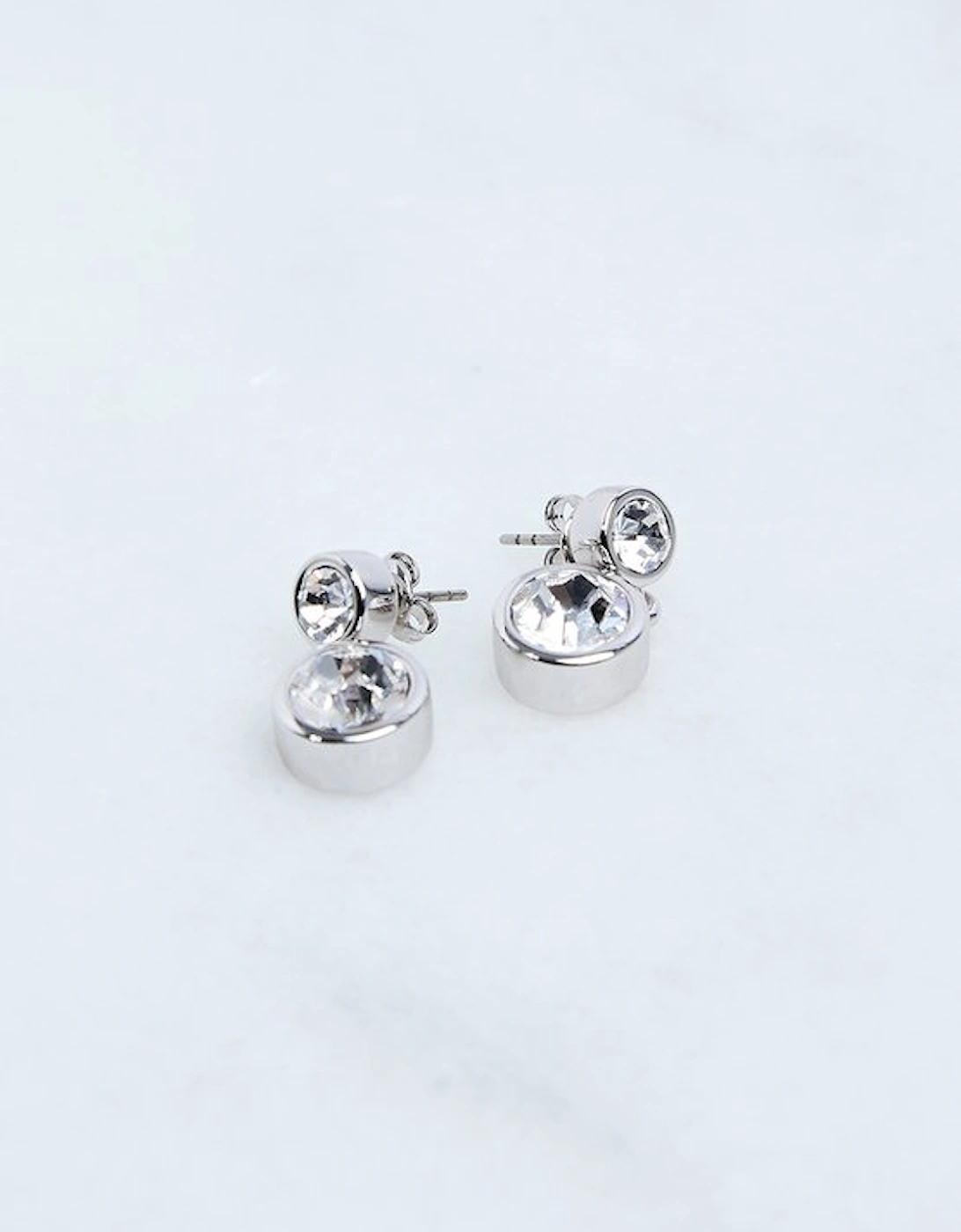 Hand Set European Crystal Solitaire Drop Earrings