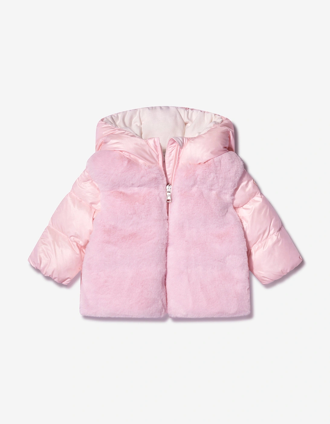 Enfant Baby Girls Down Padded Natas Jacket in Pink, 5 of 4