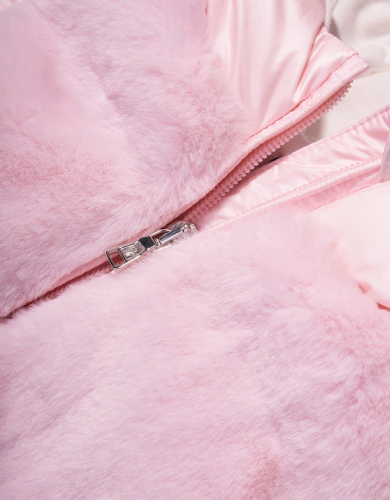 Enfant Baby Girls Down Padded Natas Jacket in Pink