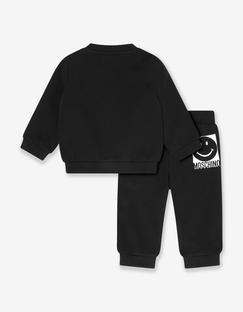 Baby Smiley Face Tracksuit in Black