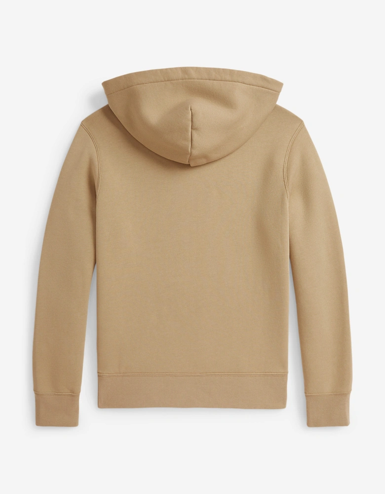 Boys Logo Hoodie in Beige