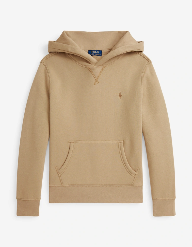 Boys Logo Hoodie in Beige