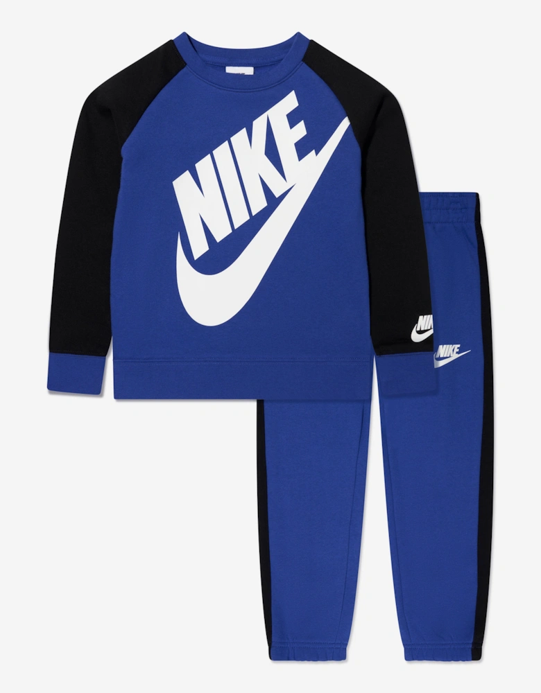 Boys Oversized Futura Crew Tracksuit in Blue