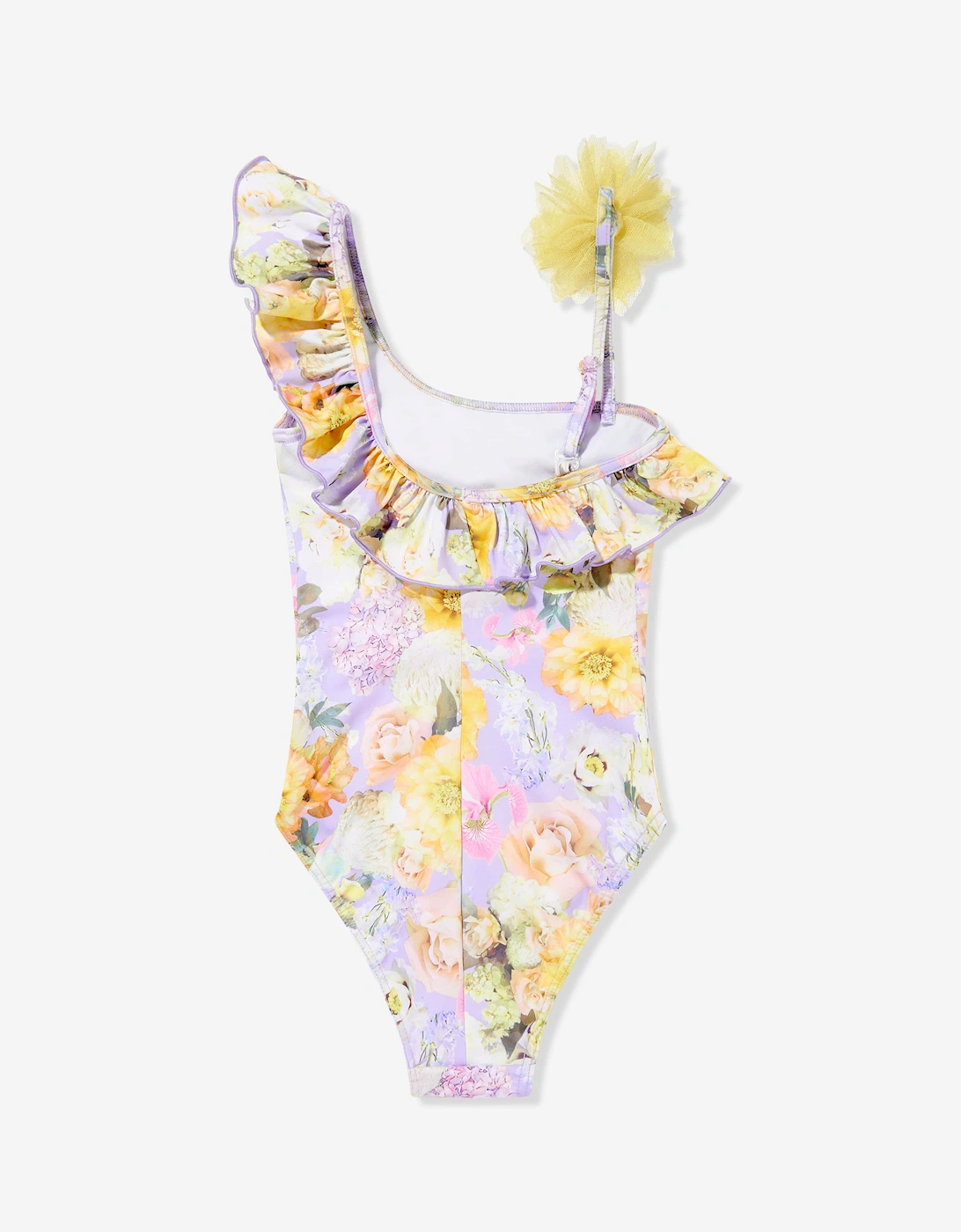 Girls Floral Swimsuit in Yellow
