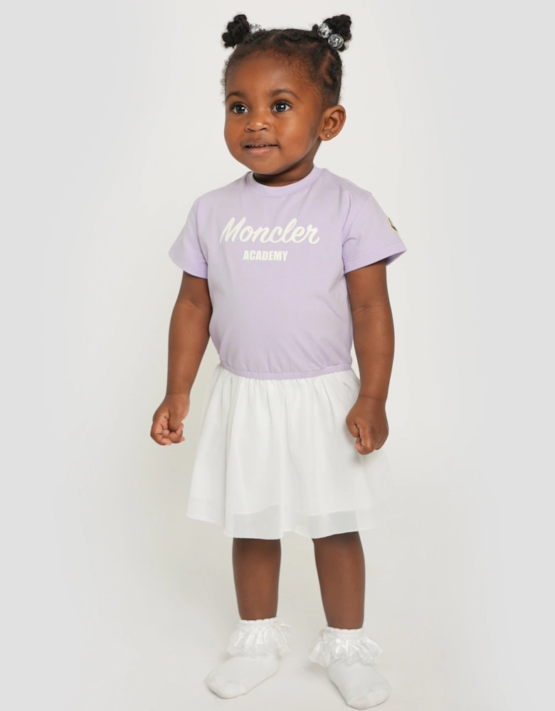 Enfant Baby Girls Logo T-Shirt Dress in Purple