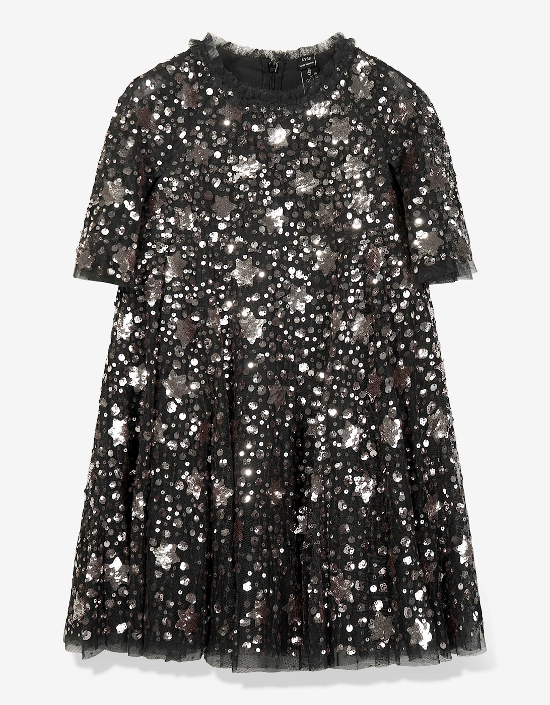 Girls Shooting Stars Dress in Black, 6 of 5
