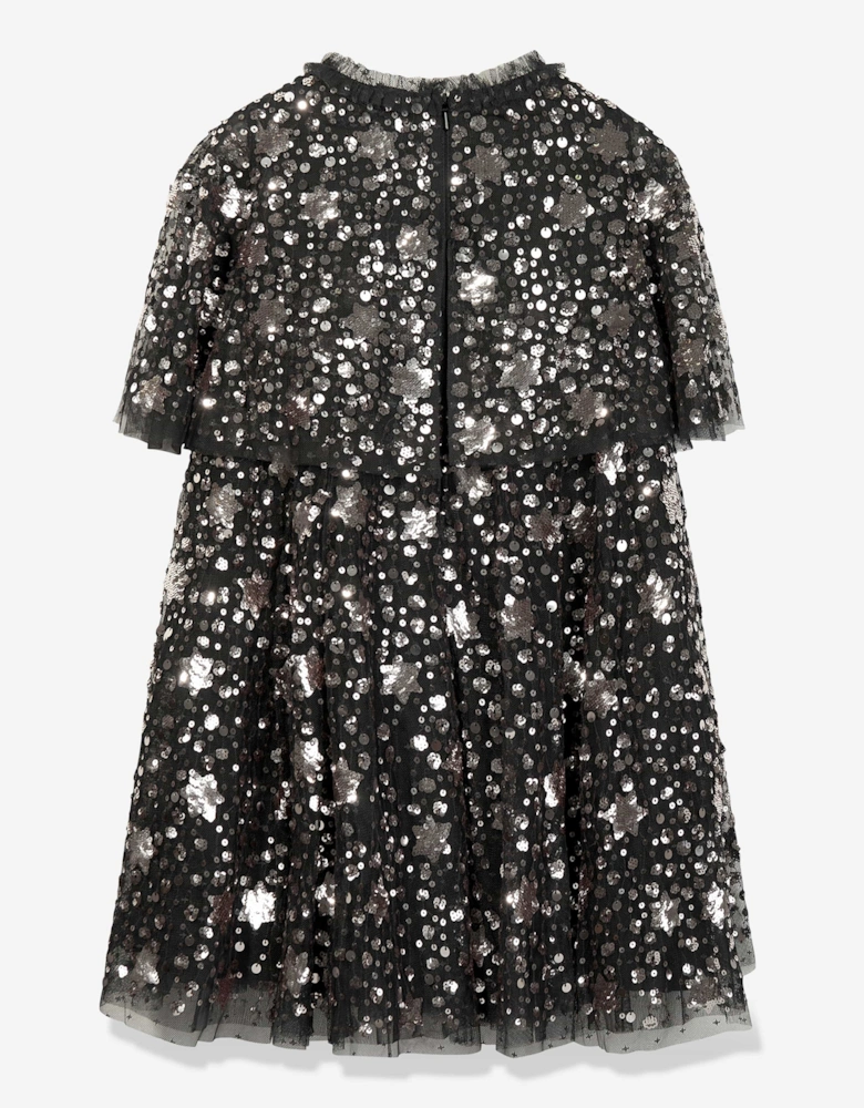 Girls Shooting Stars Dress in Black