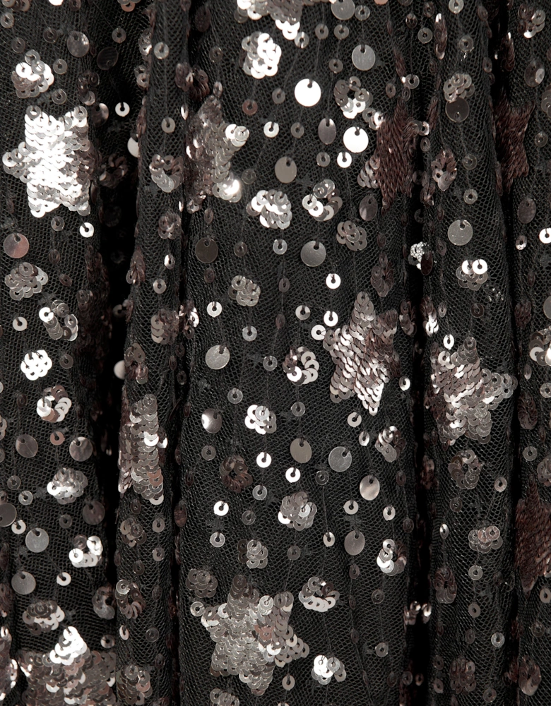 Girls Shooting Stars Dress in Black