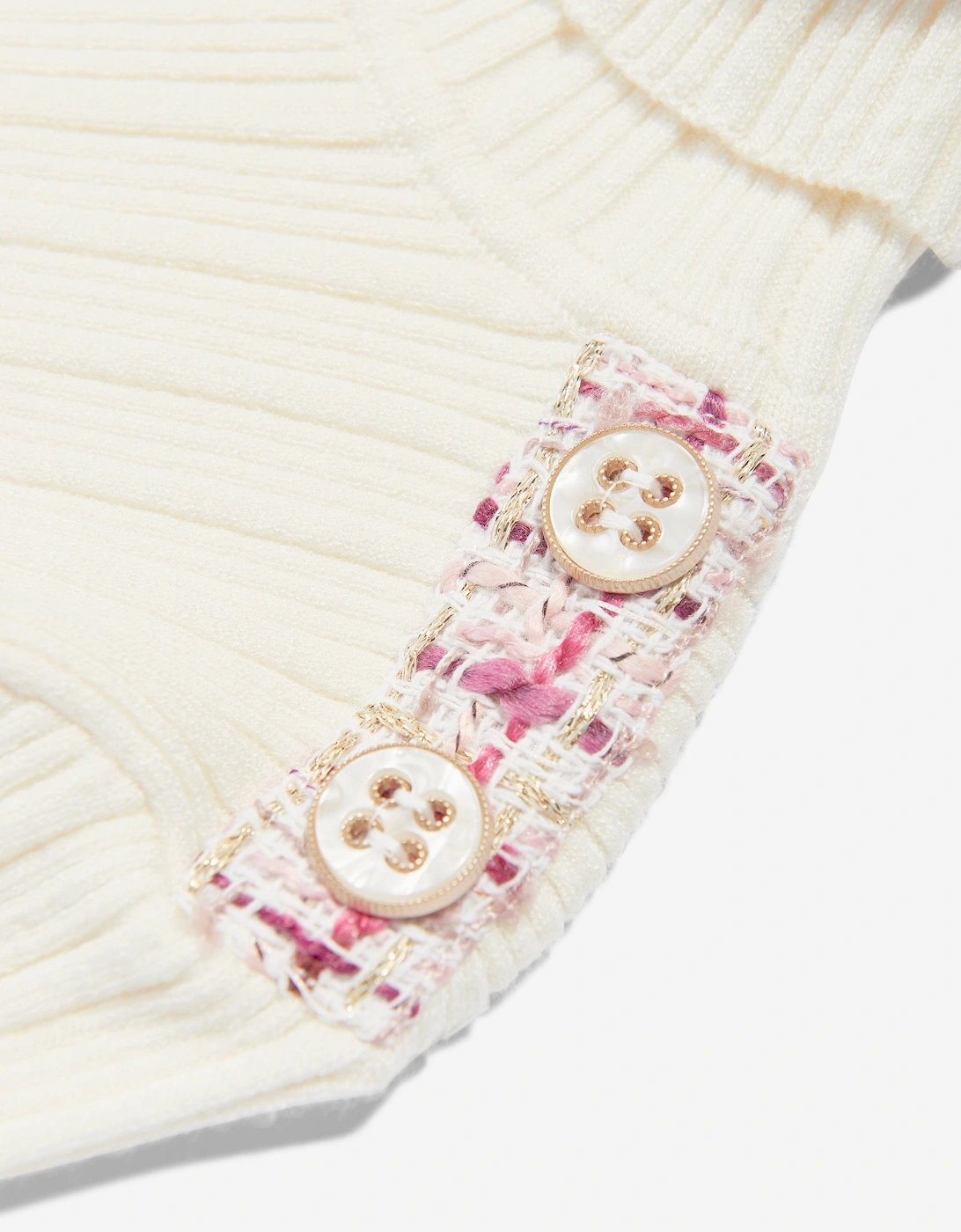 Girls Ribbed Jumper in White