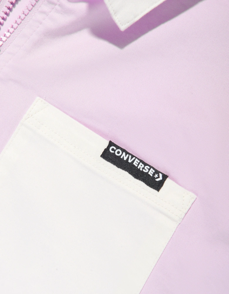 Girls Colourblock Zip Up Jacket in Purple