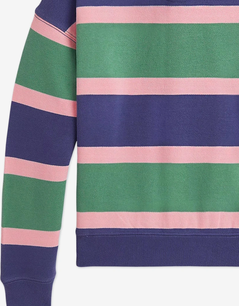 Girls Loopback Terry Rugby Shirt in Green
